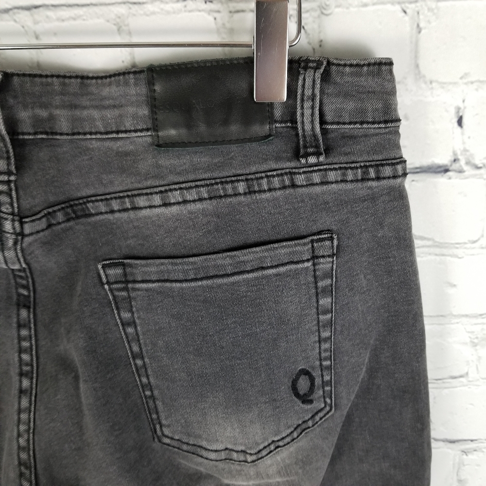 ESQUALO | black distressed copper stripe jeans